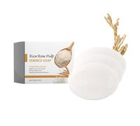 Rice Raw Pulp Cleanser, Rice Water Soap Bar, Deep Cleaning Hydrating Bar, Cleanse Moisturize Nourish Strengthen Handcrafted Soap, Brightens Tone, Long Lasting Moisturizing (3)