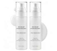 Rice Relief Cream Mist - Korean Vegan Skin Care, 100ml | Instant Hydration Face Spray Serum, Calming Skin Irritation with Hyaluronic Acid, Panthenol, Centella Asiatica Leaf Water & Madecassoside，2PC