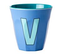 RICE Rice melamin cup medium letter - V 30 cl New dusty blue