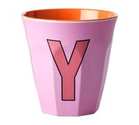 RICE Rice melamin cup medium letter - Y 30 cl Pink