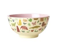 RICE Rice melamine bowl medium Sweet Jungle Print-Soft Pink