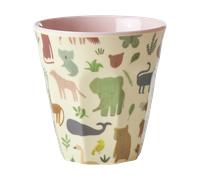 RICE Rice melamine cup medium Sweet Jungle Print-Soft Pink