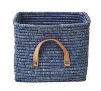 RICE Rice raffia storage basket Blue