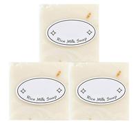 Rice Soap, 3Pcs Rice Soap, 65g Cleansing Moisturizing Anti-Mite Exfoliating Bar for Women Natural Non-Irritating for Face & Body