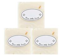 Rice Soap 3Pcs sets., 65g Cleansing Moisturizing Anti-Mite Exfoliating Soap Bar for Women Natural Non-Irritating Rice for Face & Body