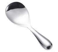 Rice Spoon 316 Stainless Steel Non Porous Mirror Polished Rounded Edges Large Deep Scoop Ergonomic Hollow Handle Easy Clean Silver 20.5x7cm for Family Buffet Kitchen