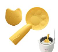 Rice Spoon with Holder, Non-Stick Rice Shovel Cooker Paddles, Non-Stick Cooker Paddles with Storage Holder, Cat Shape Shovel for Kitchen Cookers