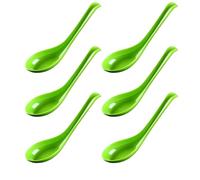 Rice Spoons Ramen Noodle Soup Ladle Red Serving Spoons Chinese Won Ton Soup (6, Green)