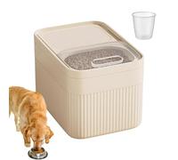 Rice Storage Bin - 12 Inch Food Container | Abs Grain Keeper - Large Capacity Airtight Box with Measuring Cup & Transparent Moisture Resistant Design, Ideal for Kitchen Pantry & Dry Goods Organization