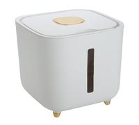 Rice Storage Box - 10kg densable container, grain container, feeding box | Clear pocket view for pasta, muesli, food for , dry dog food, soul