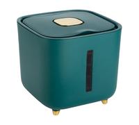 Rice Storage Box - 10kg densable container, grain container, feeding box | Clear pocket view for pasta, muesli, food for , dry dog food, soul