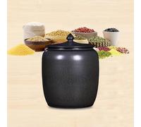 Rice Storage Container, Ceramic Food Dispenser with Lid, Grain Storage Bucket for Kitchen