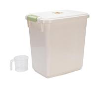 Rice Storage Container Damp Proof Airtight Thickened PP Rice Bin with Lid for Flour Cereal (Pure Color 15kg / 33.1lb)