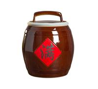 Rice Storage Container, Durable Ceramic Food Storage Cylinder with Lid, Ideal for Home Use, Wear-resistant Design