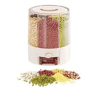 Rice Storage Container | Rotating Rice Bucket,Anti-gnat Airtight Barrel with Dividers Rotatable Anti-moisture for Pantry Restaurant Baking Cooking Grains Oats Millet Flour