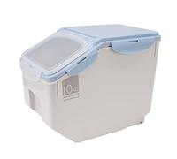 Rice Storage Container with Cup Airtight Sealed Food Grain Plastic Kitchen Supplies G 10KG for Home Use, Multifunctional Accessory (Blue 10KG)