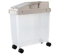 Rice Storage Container with Wheels, 20lbs Rice Dispenser with Airtight Box and Cup, Plastic Cereal Dispenser for Storing Food, Coffee Beans, Oatmeal, Cereals