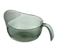 Rice Strainer 9x5 Inch BPA-Free Plastic Rice Washer with Fine Holes and Ergonomical Handle Multifunctional Fruit Washing Bowl for Cleaning Fruits, Vegetables Green, Washer Strainer
