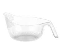 Rice Strainer Rice Drainer Drain Basket 9x5 Inch BPA-Free Plastic Rice Washer with Fine Holes and Ergonomical Handle Multifunctional Fruit Washing Bowl for Cleaning Fruits, Vegetables Transparent