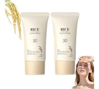 Rice Sunscreen SPF50+, Rice Probiotics Sunscreen with UVA/UVB Protection, Korean Rice Ultra-Light Sunscreen For Face & Body, Ultra Light Invisible & Waterproof for Brightening，2