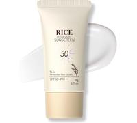 Rice Sunscreen With Probiotics SPF 50 Face Moisturiser, Korean Rice Ultra-Light Sunscreen For Face & Body, UVA & UVB Protection, Brightening & Hydrating SPF Face Cream For Dry & Sensitive Skin, Non-Gr