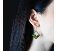 Rice Terrace Eco-friendly Recycled Wood Gold Earrings
