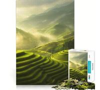 Rice Terraces Mountains Jigsaw Puzzle for Teenagers 1000 Pieces Mind Game Toy Relaxed Mind Neat Cut (50x75cm)