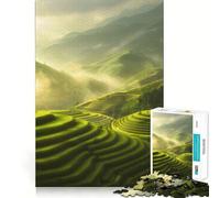 Rice Terraces Mountains Jigsaw Puzzles 1000 Pieces for Teenagers Raise Memory Easy Leisure Clean Edge Xmas Surprise (38x52cm)
