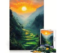 Rice Terraces Sunset Jigsaw Puzzles for Adults1000 Piece Brain Teaser Home Leisure Image Assembly Birthday Gift (38x52cm)
