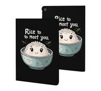 Rice to Meet You Funny Tablet Cases Multi-Viewing Angels Trifold Stand Case Compatible with iPad Series