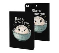 Rice to Meet You Funny Tablet Cases Multi-Viewing Angels Trifold Stand Case Compatible with iPad Series