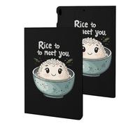 Rice to Meet You Funny Tablet Cases Multi-Viewing Angels Trifold Stand Case Compatible with iPad Series