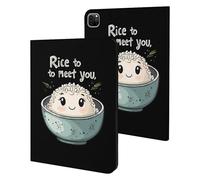 Rice to Meet You Funny Tablet Cases Multi-Viewing Angels Trifold Stand Case Compatible with iPad Series