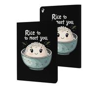 Rice to Meet You Funny Tablet Cases Multi-Viewing Angels Trifold Stand Case Compatible with iPad Series
