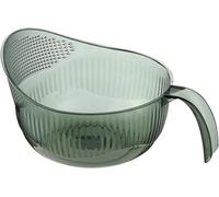 Rice Washer Strainer Bowl, Rice Rinser Strainer Multi-Functional Drain Basket, Kitchen Drainage Basket Funnel with Side Drainers for Cleaning Rice Fruits Kitchen Tool (Small-Grey)
