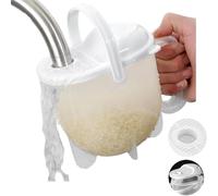 Rice Washer Strainer Bowl with Handle - Plastic Grain & Vegetable Washing Bowl, Perfect for Rice Washing Bowl Needs and Rice Rinser Strainer Use with Beans, Pasta & Fruits