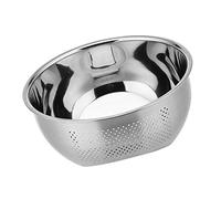 Rice Washing Bowl, Rice Washer, Quinoa Strainer, Fine Mesh Colanders Sieve Bowl, Stainless Steel Washing Colander for Cleaning Veggie, Fruits, Silver, 23cm