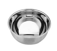 Rice Washing Bowl, Rice Washer, Quinoa Strainer, Fine Mesh Colanders Sieve Bowl, Stainless Steel Washing Colander for Cleaning Veggie, Fruits, Silver, 26cm