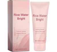 Rice Water Bright Facial Foaming Cleanser, Gentle Face Wash for Hydrating & Moisturizing,Deeply Cleansing,for Glowing Skin, Pores Purifying, Improve Redness