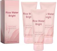 Rice Water Bright Facial Foaming Cleanser, Gentle Face Wash for Hydrating & Moisturizing,Deeply Cleansing,for Glowing Skin, Pores Purifying, Improve Redness