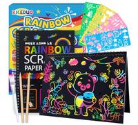 RICEDUO Scratch Art Paper Kit 2 Pack Magic Rainbow Scratch Off Art Notebook DIY Crafts for Kids Ages 3-12 Girls Boys Birthday Christmas Party Favor Games Easter Basket Stuffers DIY Activity Supplies