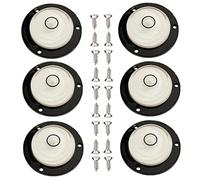 Riceei 6Pcs/Set Bullseye Bubble Level Circular Precision Round Spirit Level Bubble Domed Multi-Directional Leveling for Home Camera Tripod Furniture Mural Levels Measuring Instruments Layout Tools