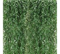 Riceshoot Artificial Weeping Willow Leaves Hanging Vines Garland Fake Seaweed Artificial Vine Fake Ivy Greenery Garland for Wedding Party Backdrop Wall Decor Garden Patio Backyard(Dark Green,24 Pcs)