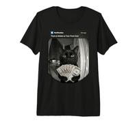 Rich Black Cat Money Fanning Motion Front Door Premium T-Shirt