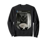 Rich Black Cat Money Fanning Motion Front Door Sweatshirt