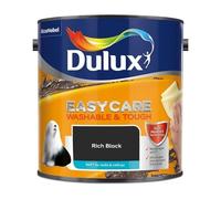 Rich Black Dulux Easycare Matt Emulsion Paint 2.5L - Washable & Stain Resistant, Durable Matt Finish, Quick Dry, Low Odour Interior Wall & Ceiling Paint