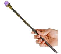 Rich Boxer Magic Wand for Kids with Purple Crystal Gemstone Wooden Wand Fairy Witches Wizards Wands Cosplay Costume Party Accessories Birthday Halloween Toys Decor Gift