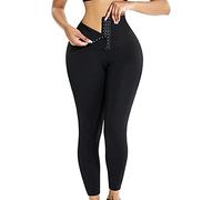 RICH BRIA High Waisted Corset Leggings for Women with Magic Waist Shaper Waist Trainer Yoga Pants Tummy Control, #1 Snatch Me Up Leggings - Black, XL