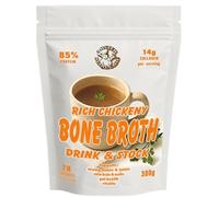 Rich Chickeny Bone Broth Powder, 17g Protein per Serving, 14g Collagen, Bone Broth Nutrition that Doesn't Cost The Earth, Instant Super Tasty Savoury Drink & Stock, 100% Natural, 15 Servings, 300g