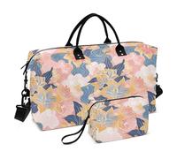 Rich Chinese Watercolor Flowers Decorative Overnight Weekender Bags Sports Tote Gym Bag with Toiletry Bag for Gym Large Capacity bolsos para